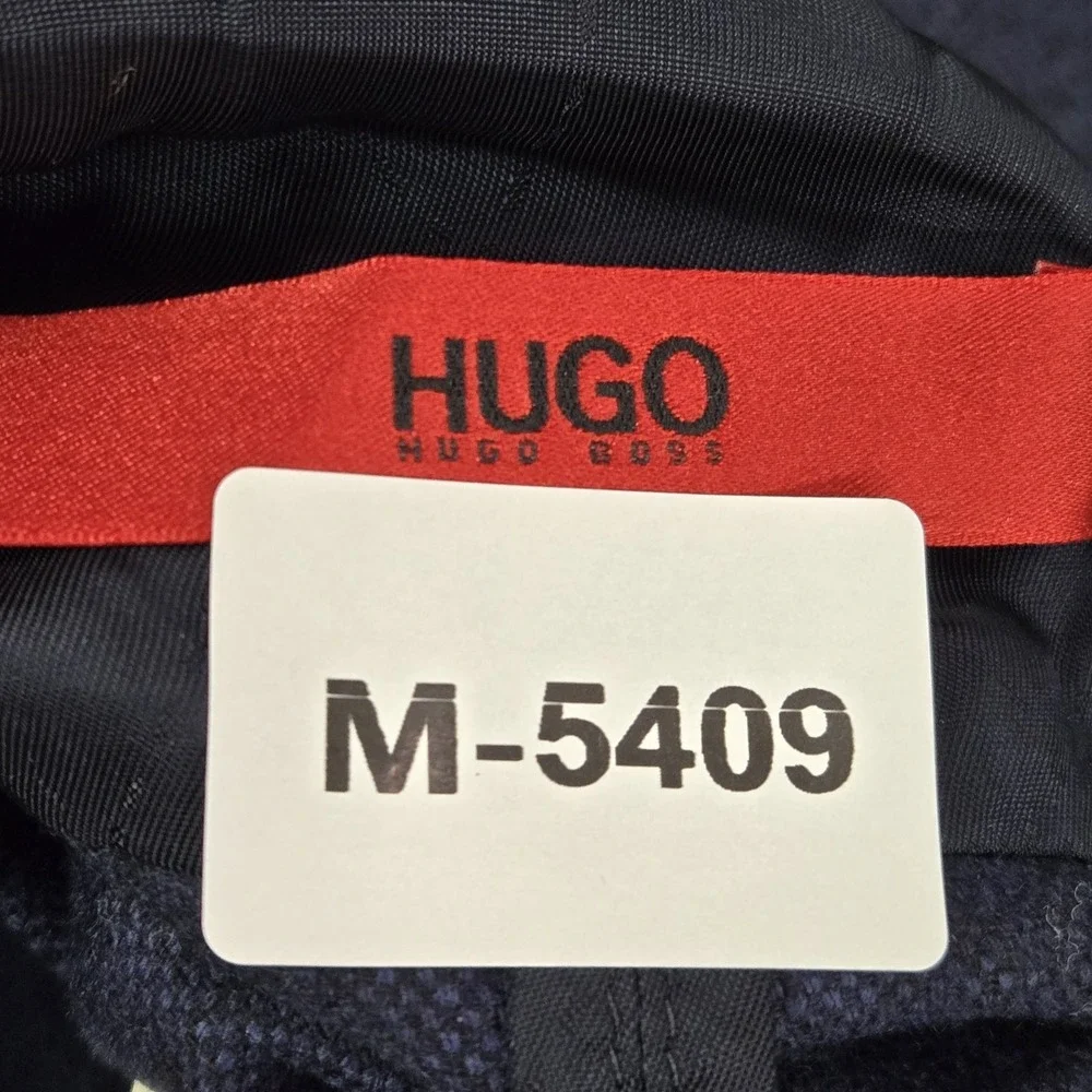 Hugo Boss Men Blazer 40R‎ Blue Polyester Virgin Wool Button Long Sleeve